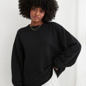 Aerie The Chill Crew Sweatshirt Black Size S